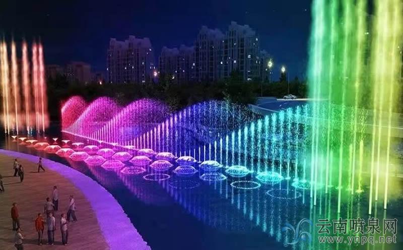 河?xùn)|公園音樂噴泉升級改造效果圖
